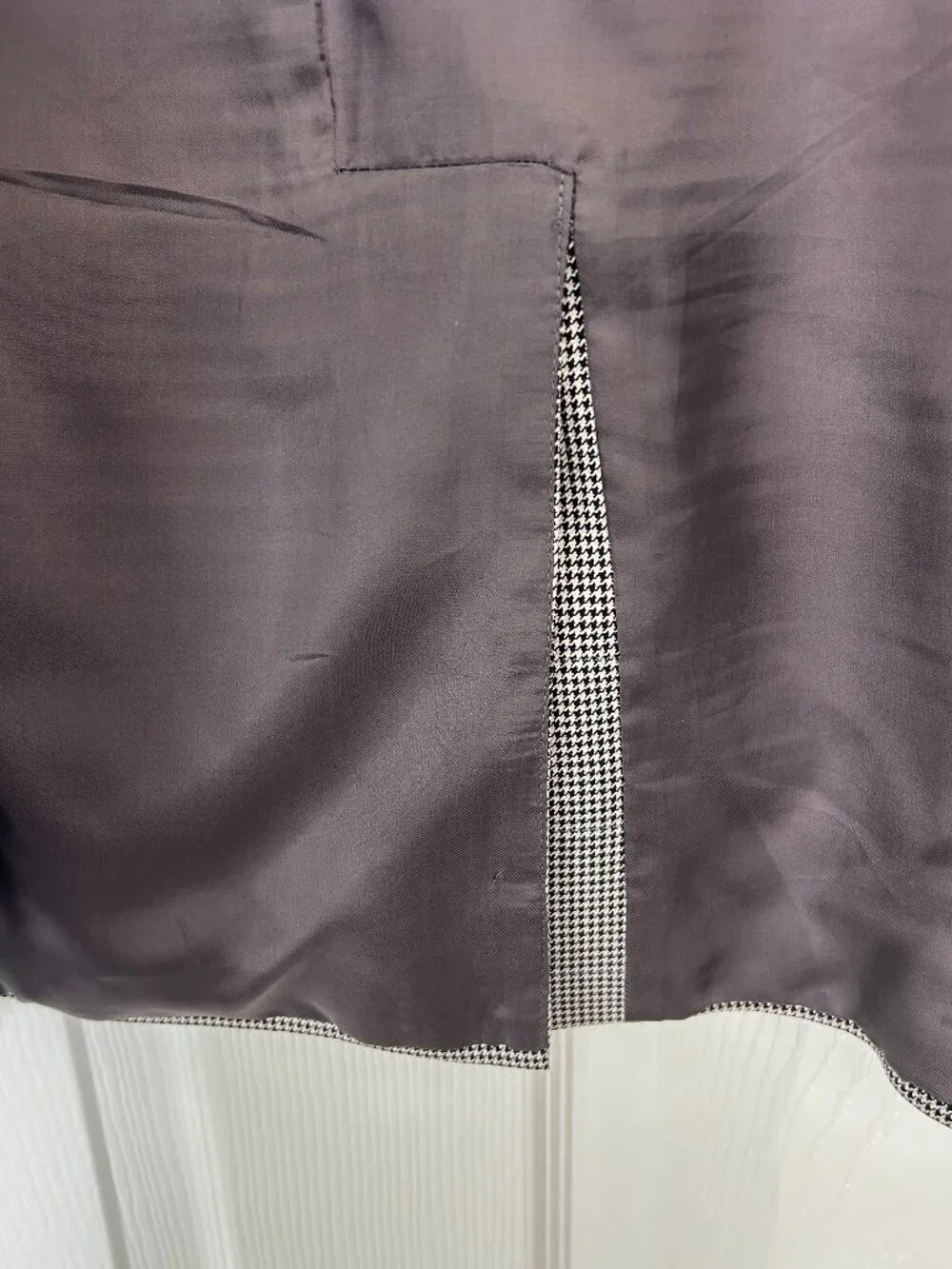 Brooks Brothers 38S Sport Coat Blazer Silk Wool Houndstooth Blue Thread Made Can